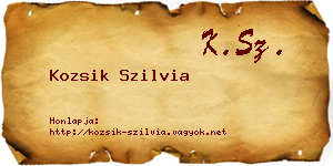 Kozsik Szilvia névjegykártya