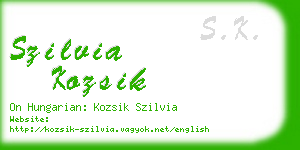 szilvia kozsik business card